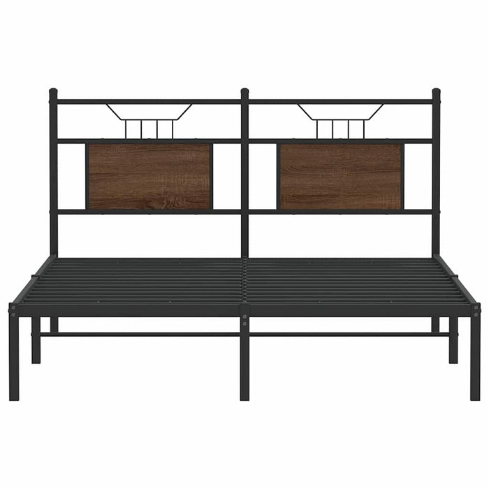 Cadru pat fără saltea stejar maro, 140x190 cm, lemn prelucrat WALTI