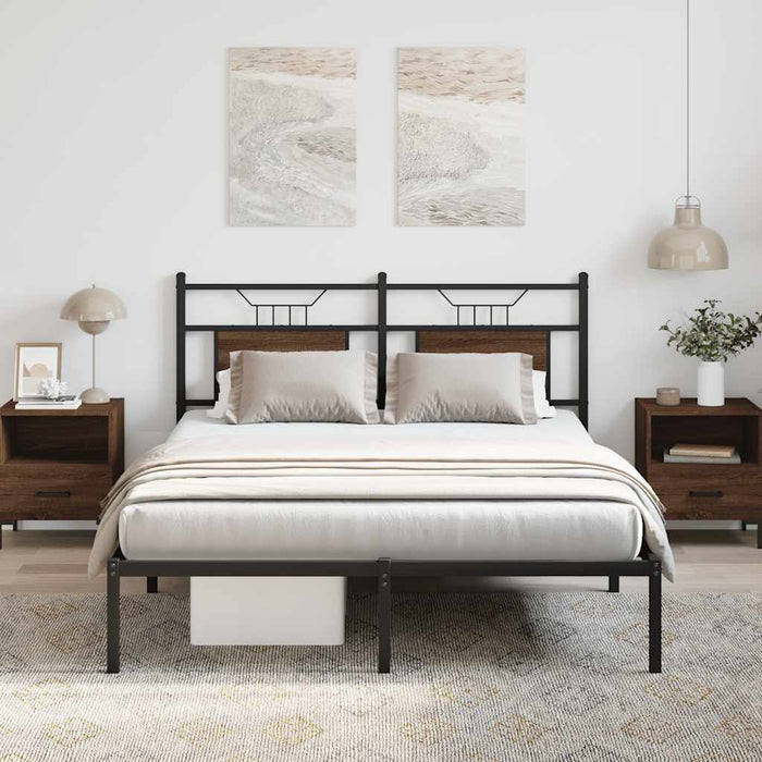 Cadru pat fără saltea stejar maro 140x200 cm lemn prelucrat WALTI