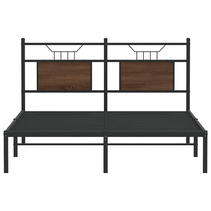 Cadru pat fără saltea stejar maro 150x200 cm lemn prelucrat - WALTI WALTI