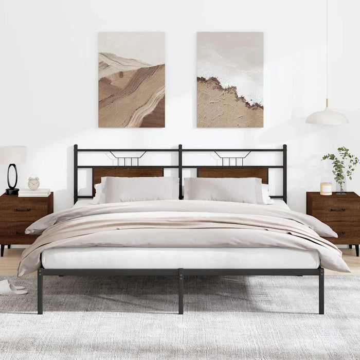 Cadru pat fără saltea stejar maro, 160x200 cm, lemn prelucrat WALTI
