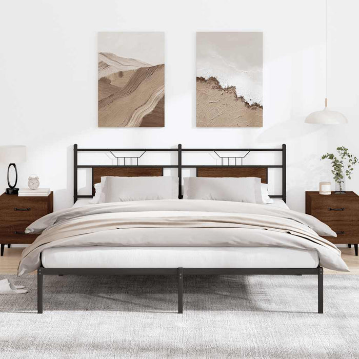 Cadru pat fără saltea Stejar maro 183x213 cm Lemn prelucrat - WALTI WALTI