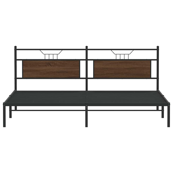 Cadru de pat fără saltea Stejar maro 200x200 cm Lemn prelucrat WALTI