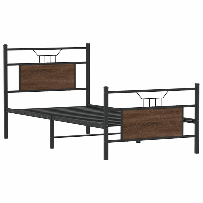 Cadru pat fără saltea, stejar maro 75x190 cm lemn prelucrat - WALTI WALTI