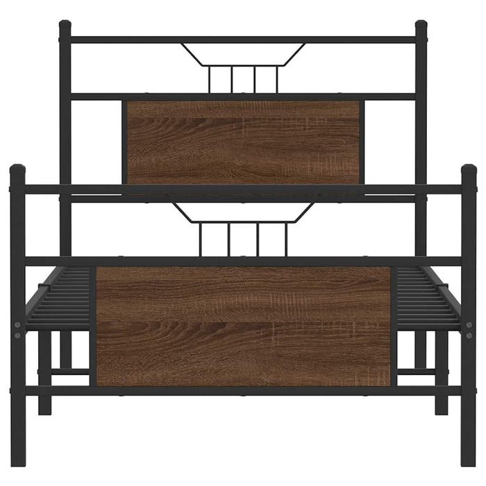 Cadru pat fără saltea, stejar maro 75x190 cm lemn prelucrat - WALTI WALTI