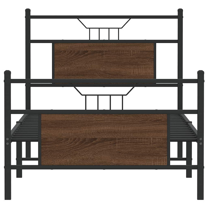 Cadru pat fără saltea, stejar maro 80x200 cm lemn prelucrat - WALTI WALTI