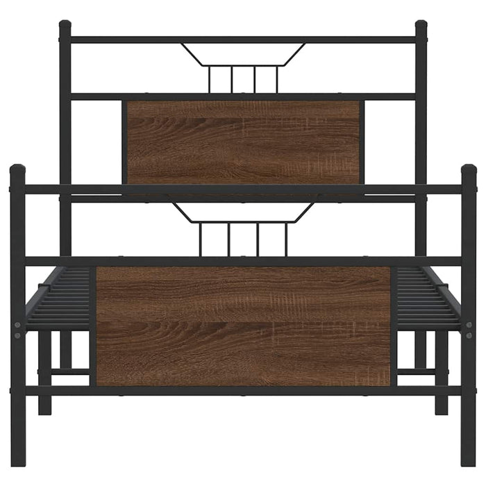 Cadru pat fără saltea stejar maro, 90x200 cm, lemn prelucrat - WALTI WALTI
