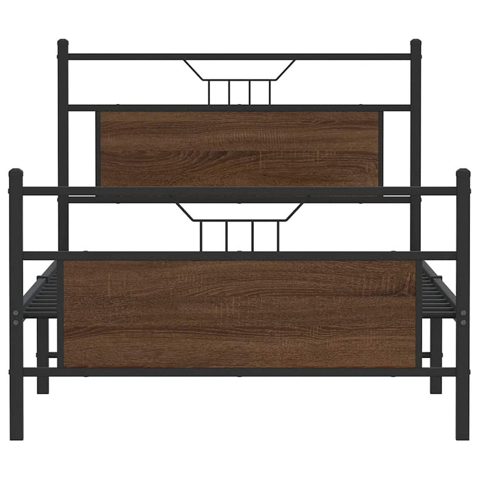 Cadru pat fără saltea stejar maro 100x200 cm lemn prelucrat - WALTI WALTI