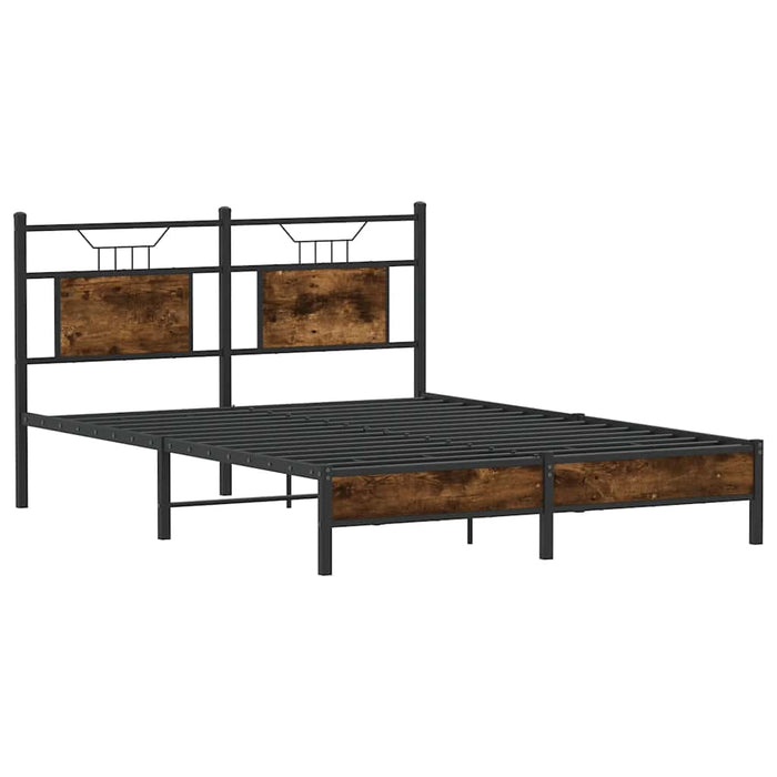 Cadru pat fără saltea, stejar fumuriu 137x190 cm lemn prelucrat - WALTI WALTI