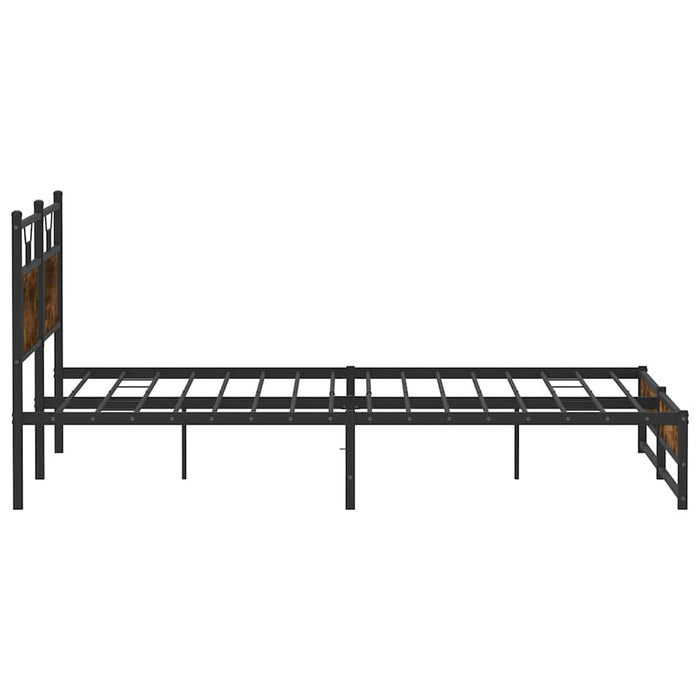 Cadru de pat fără saltea Stejar afumat 160x200cm Lemn prelucrat - WALTI WALTI