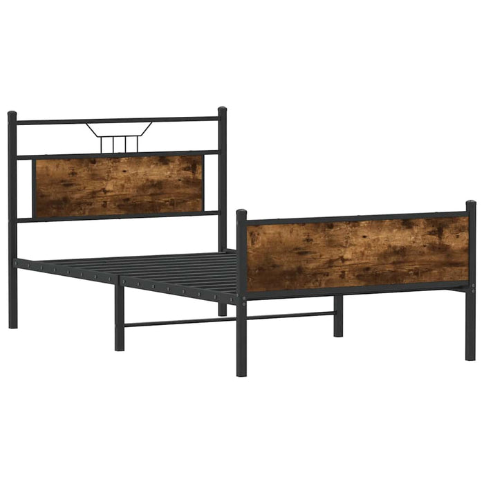 Cadru de pat fără saltea Stejar afumat 107x203cm Lemn prelucrat - WALTI WALTI