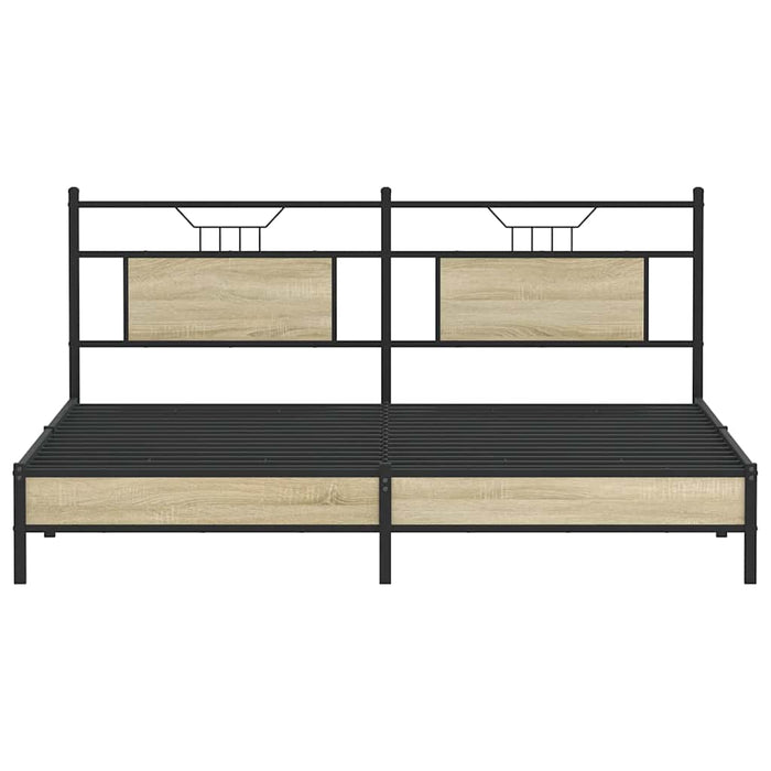 Cadru de pat fără saltea Stejar Sonoma 183x213cm Lemn prelucrat - WALTI WALTI