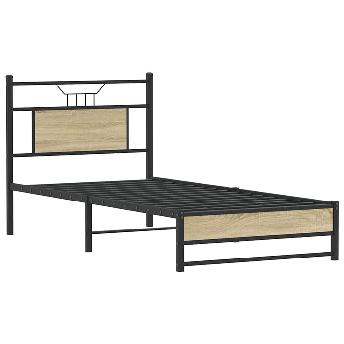 Cadru pat fără saltea, stejar sonoma 75x190 cm lemn prelucrat - WALTI WALTI