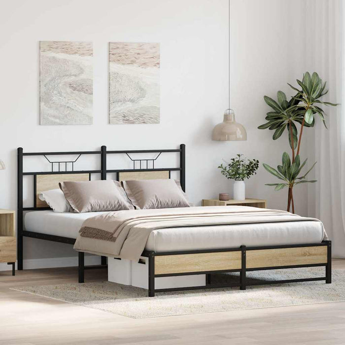 Cadru pat fără saltea stejar sonoma 140x200 cm lemn prelucrat - WALTI WALTI