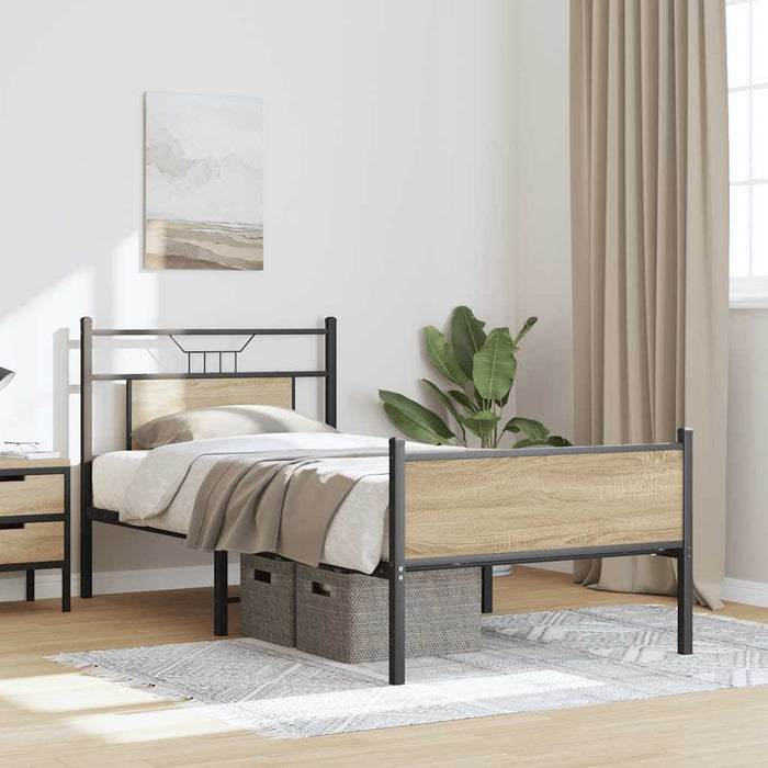 Cadru pat fără saltea, stejar sonoma 75x190 cm lemn prelucrat - WALTI WALTI