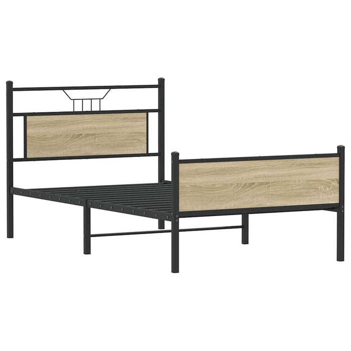 Cadru pat fără saltea stejar sonoma 100x200 cm lemn prelucrat - WALTI WALTI