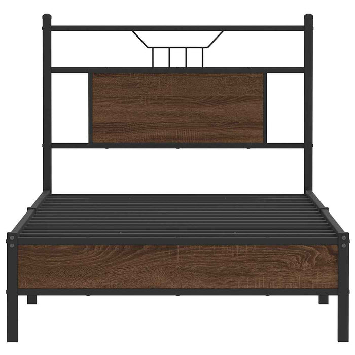 Cadru pat fără saltea, stejar maro 75x190 cm lemn prelucrat - WALTI WALTI