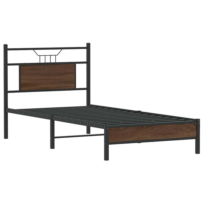 Cadru pat fără saltea, stejar maro 80x200 cm lemn prelucrat - WALTI WALTI