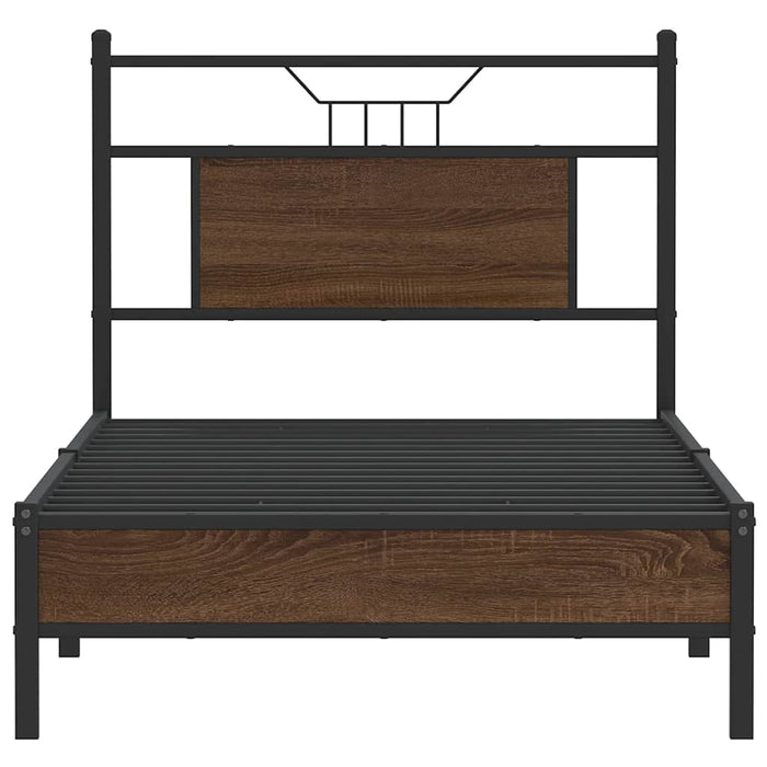 Cadru pat fără saltea, stejar maro 80x200 cm lemn prelucrat - WALTI WALTI