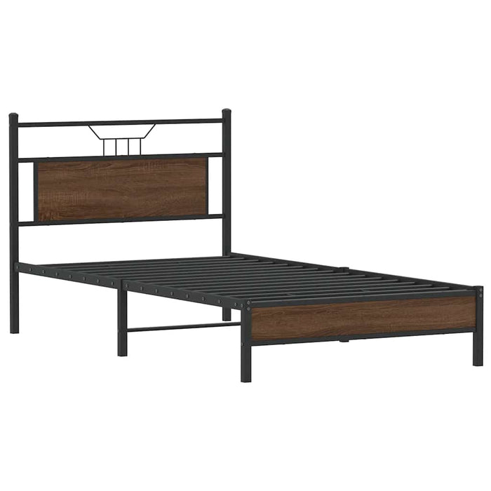 Cadru de pat fără saltea Stejar maro 107x203 cm Lemn prelucrat - WALTI WALTI