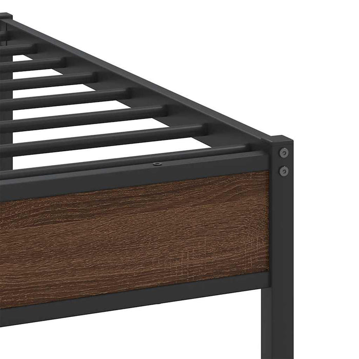 Cadru de pat fără saltea Stejar maro 107x203 cm Lemn prelucrat - WALTI WALTI