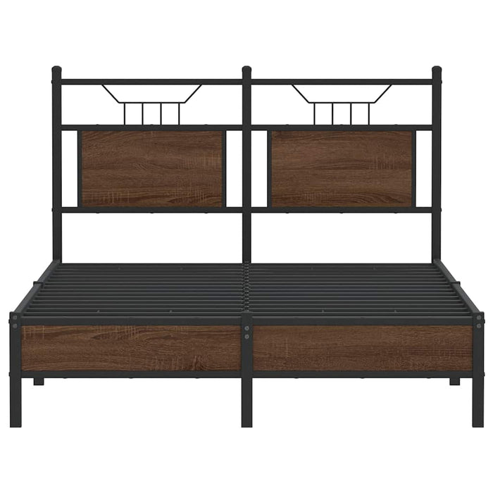 Cadru pat fără saltea stejar maro 120x200 cm, lemn prelucrat - WALTI WALTI