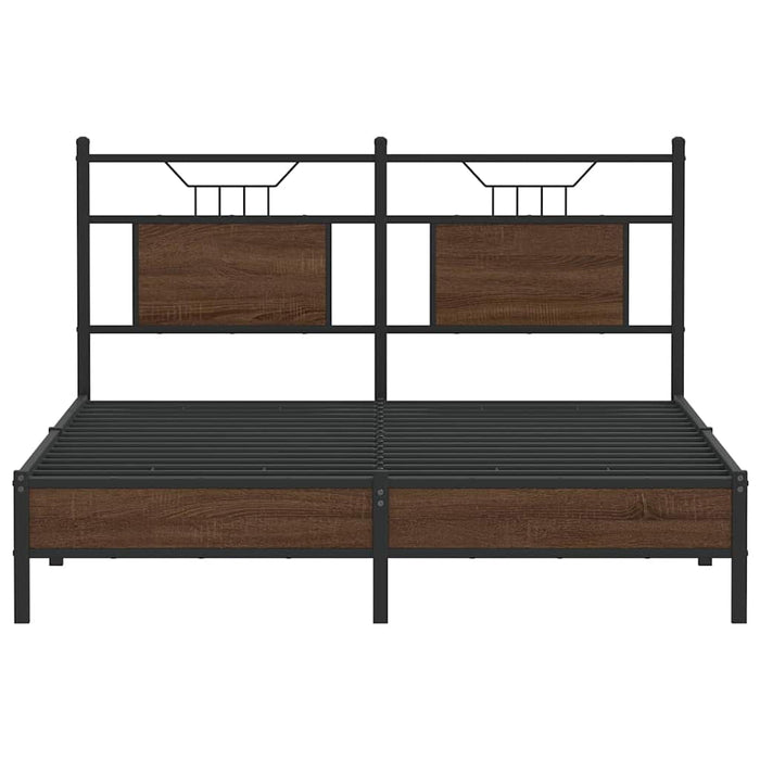 Cadru pat fără saltea stejar maro 150x200 cm lemn prelucrat WALTI