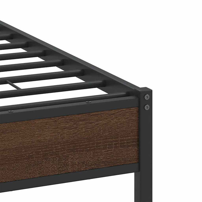 Cadru pat fără saltea stejar maro 150x200 cm lemn prelucrat WALTI