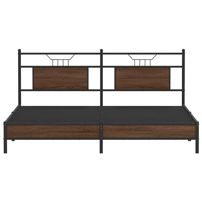 Cadru pat fără saltea Stejar maro 183x213 cm Lemn prelucrat - WALTI WALTI