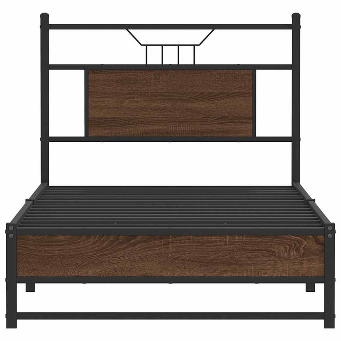 Cadru pat fără saltea, stejar maro 75x190 cm lemn prelucrat - WALTI WALTI