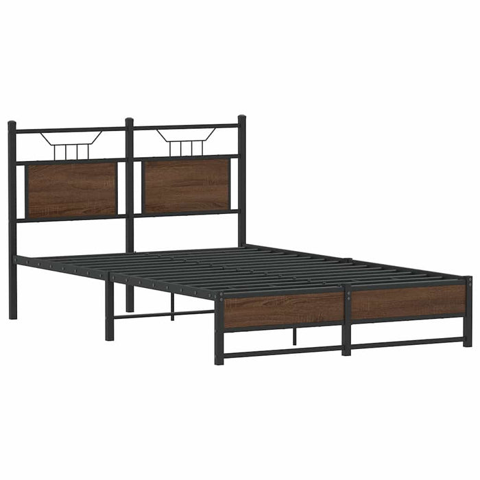 Cadru pat fără saltea stejar maro 120x190 cm, lemn prelucrat - WALTI WALTI