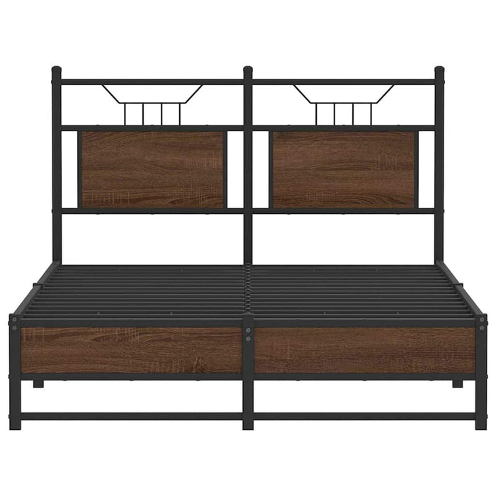 Cadru pat fără saltea stejar maro 120x200 cm, lemn prelucrat - WALTI WALTI