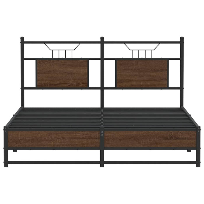 Cadru pat fără saltea stejar maro 150x200 cm lemn prelucrat - WALTI WALTI