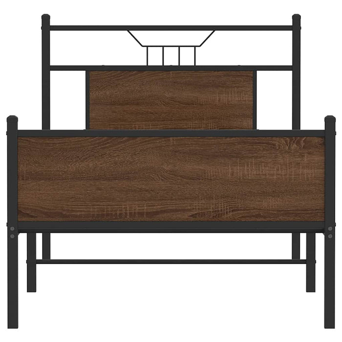 Cadru pat fără saltea, stejar maro 75x190 cm lemn prelucrat - WALTI WALTI