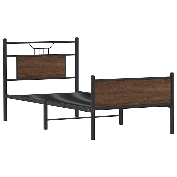 Cadru pat fără saltea, stejar maro 80x200 cm lemn prelucrat - WALTI WALTI