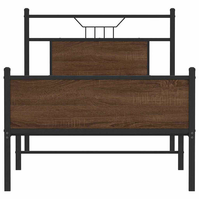 Cadru pat fără saltea stejar maro, 90x200 cm, lemn prelucrat - WALTI WALTI