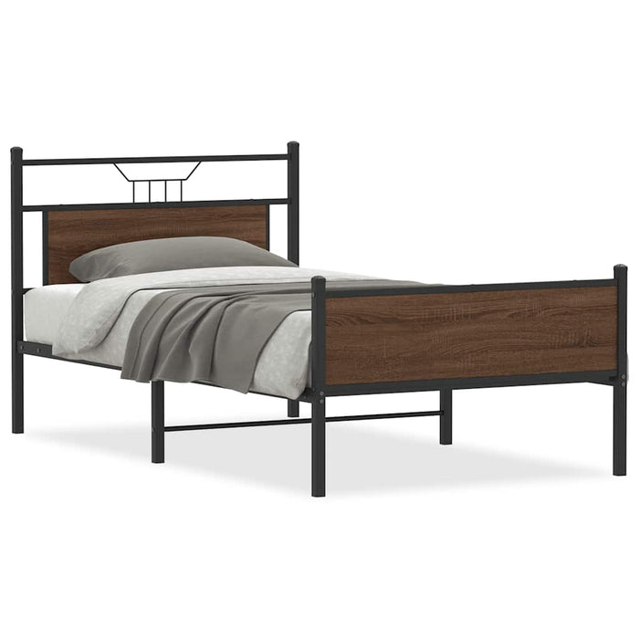 Cadru de pat fără saltea Stejar maro 107x203 cm Lemn prelucrat - WALTI WALTI