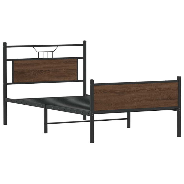 Cadru de pat fără saltea Stejar maro 107x203 cm Lemn prelucrat - WALTI WALTI