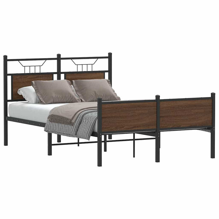 Cadru pat fără saltea stejar maro 120x190 cm, lemn prelucrat - WALTI WALTI
