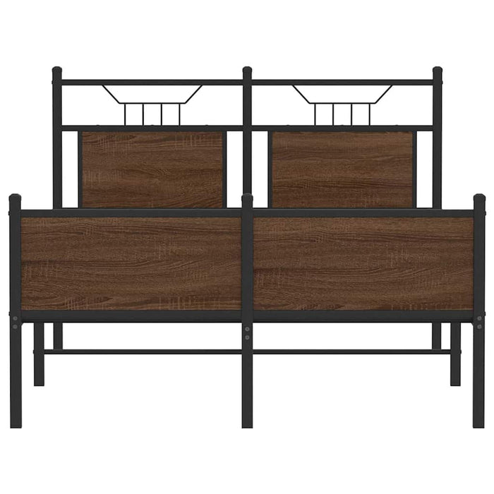 Cadru pat fără saltea stejar maro 120x200 cm, lemn prelucrat - WALTI WALTI