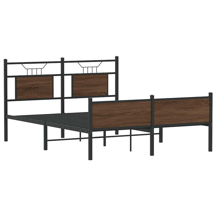 Cadru pat fără saltea stejar maro 150x200 cm lemn prelucrat WALTI
