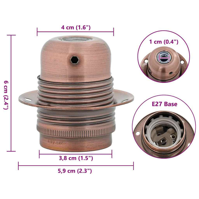 Suporturi de lampă 2 buc Roșu Bronz E27 - WALTI WALTI