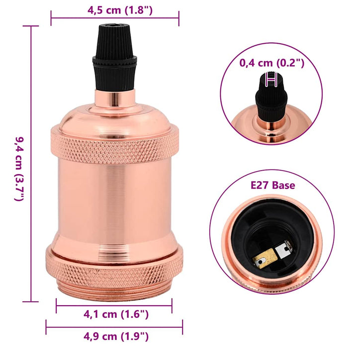 Suporturi de lampă 2 buc Rose Gold E27 - WALTI WALTI