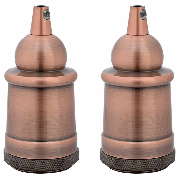 Suporturi de lampă 2 buc Roșu Bronz E27 WALTI