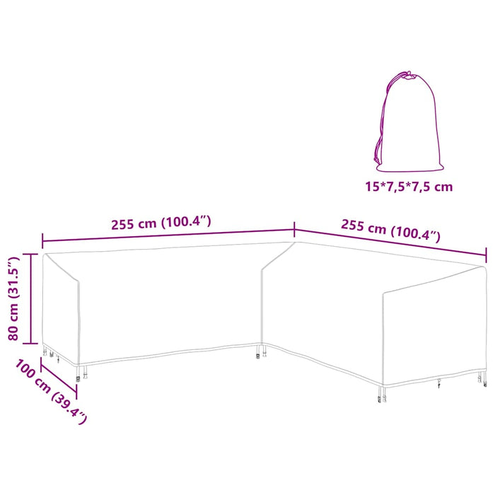 Husă pentru mobilier de exterior 255 x 255 x 80 cm - WALTI WALTI
