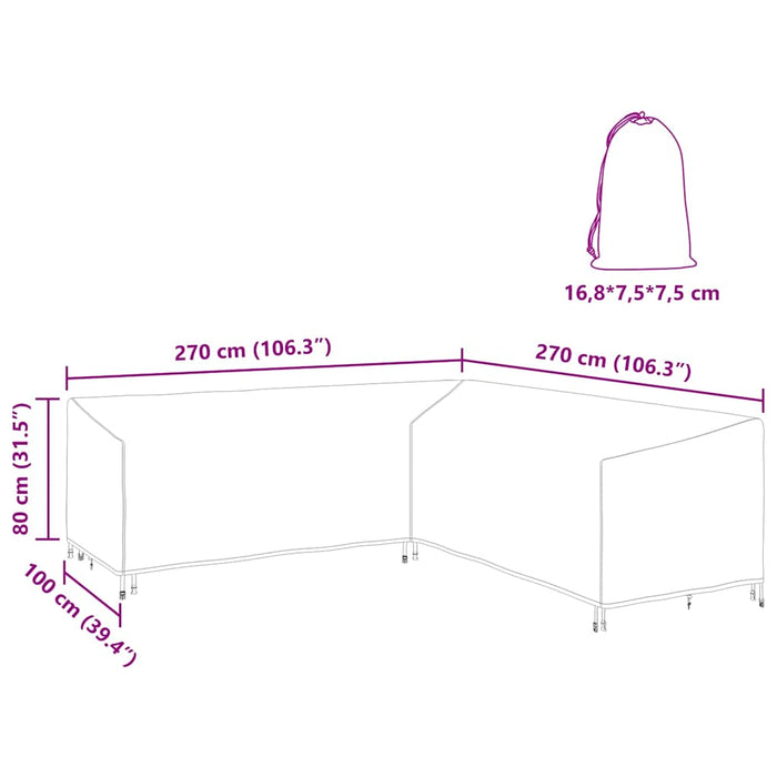 Husă pentru mobilier de exterior 270 x 270 x 80 cm - WALTI WALTI