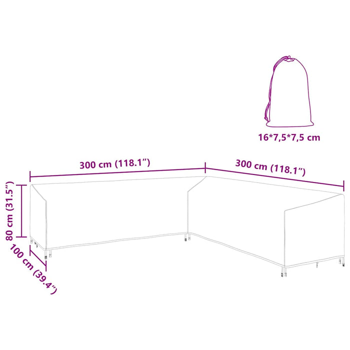 Husă pentru mobilier de exterior 300 x 300 x 80 cm - WALTI WALTI