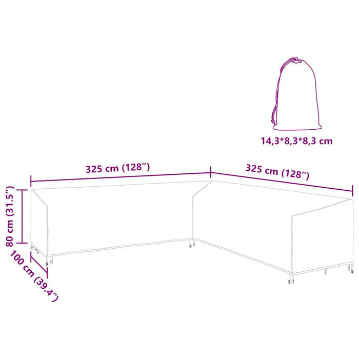 Husă pentru mobilier de exterior 325 x 325 x 80 cm - WALTI WALTI