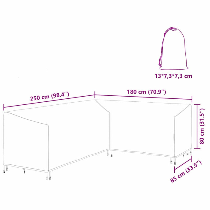 Husă pentru mobilier de exterior 250 x 180 x 80 cm - WALTI WALTI