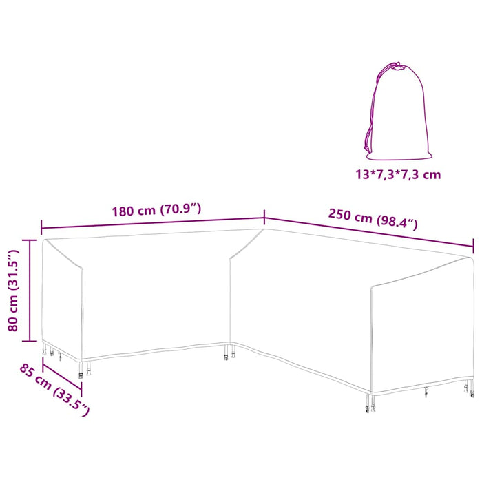 Husă pentru mobilier de exterior 250 x 180 x 80 cm - WALTI WALTI