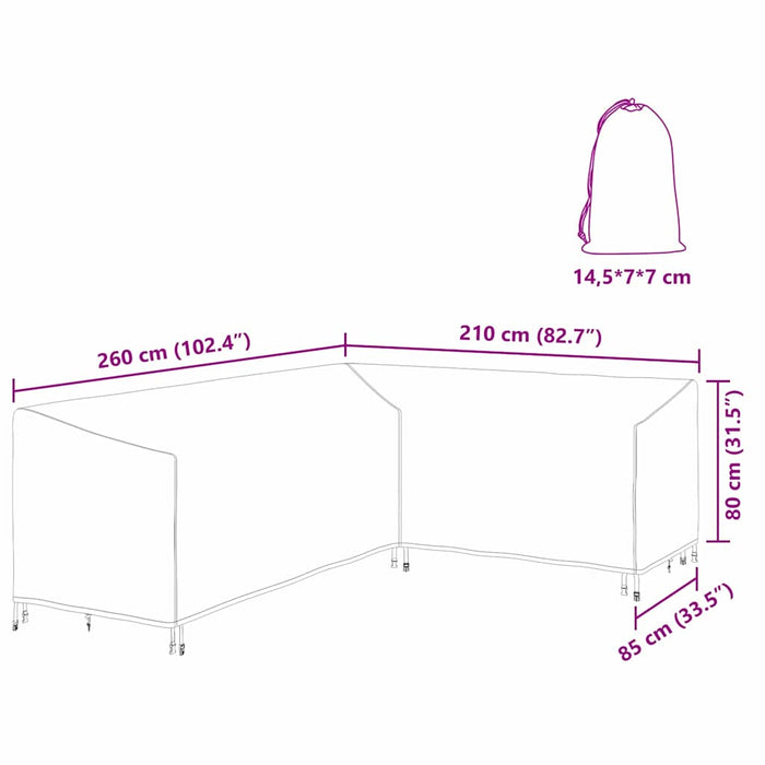 Husă pentru mobilier de exterior 260 x 210 x 80 cm - WALTI WALTI